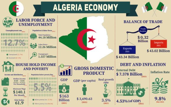 Algeria Economy Infographic Graphics