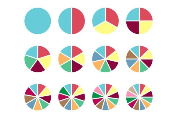 Circle Pie Chart Infographic Vector Set
