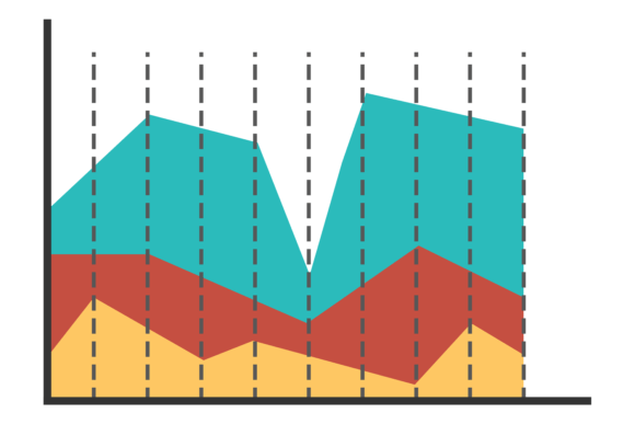 Color Area Chart for Graphics and Infographics