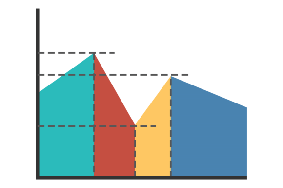 Color Area Chart Icon. Graphics & Infographics