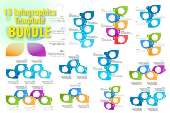Colorful Infographic Chart Design Set