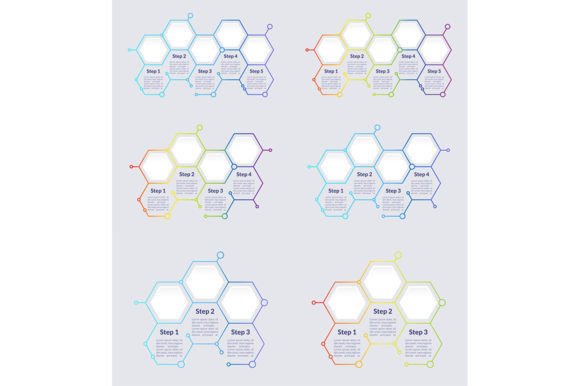 Colorful Infographic Chart Template Set for Graphics & Infographics