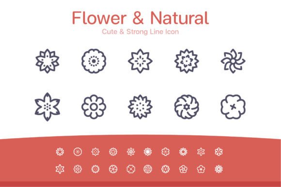 Flower Natural Line Icon Graphics and Icons