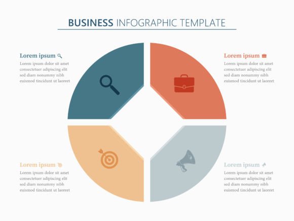 Four Steps Square Business Infographic Graphics