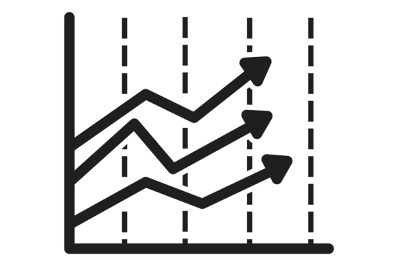 Growth Chart Icon. Graphics & Infographics