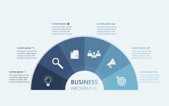 Half Circle Business Infographic Graphics