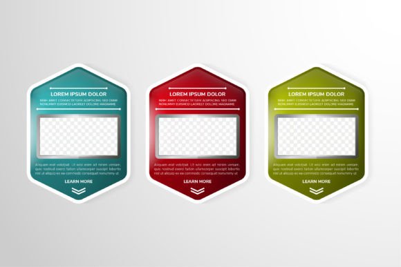 Hexagon Web Page Element for Graphics and Infographics