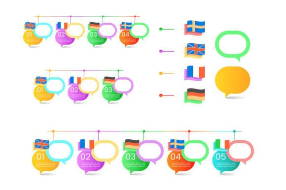 Languages Learning Infographic Set