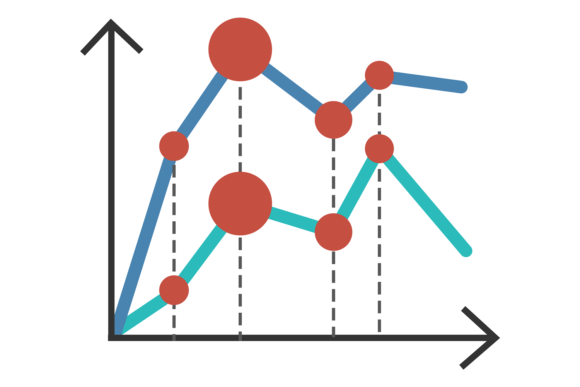 Plot Graph Color Icon: Line Chart Element