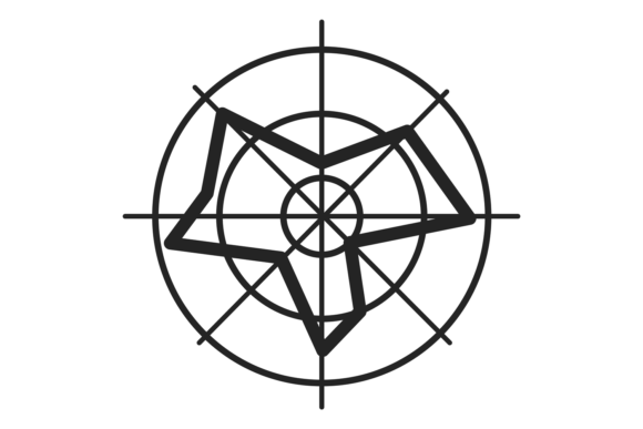 Radar Chart Icon. Round Data Statistics Graphics