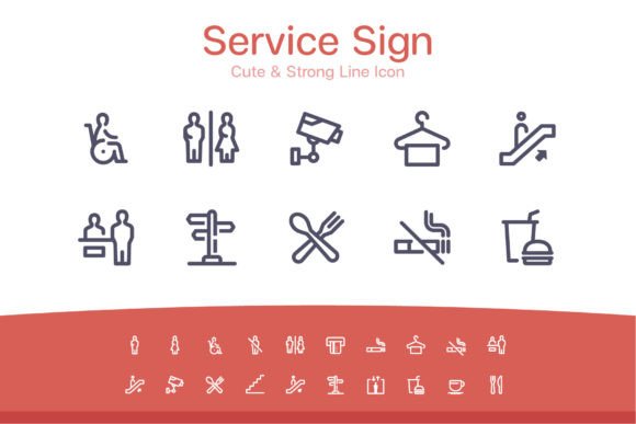 Service Sign Line Icon Graphics and Icons