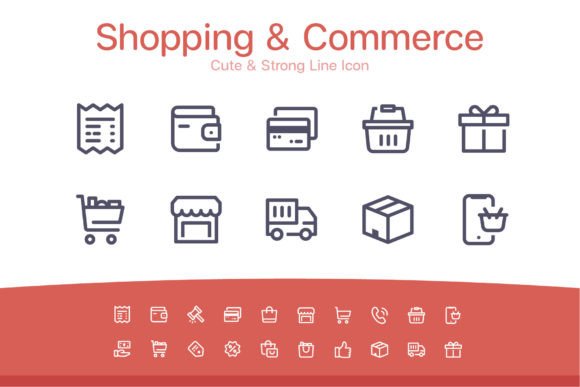 Shopping Commerce Line Icon Graphics and Icons