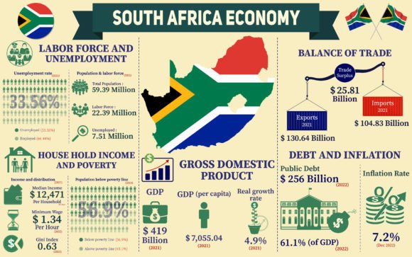 South Africa Economy Infographic Graphics