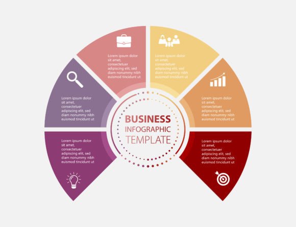 Three Quarters Circle Business Chart Graphics